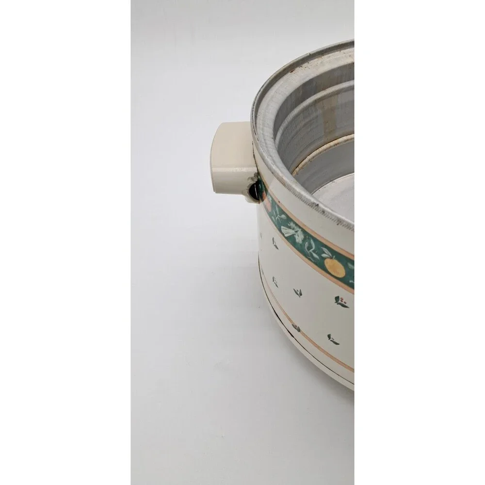 Vintage Rival Crockpot A Garden of Good Things Model 3355 Plastic Lid 5 Quart